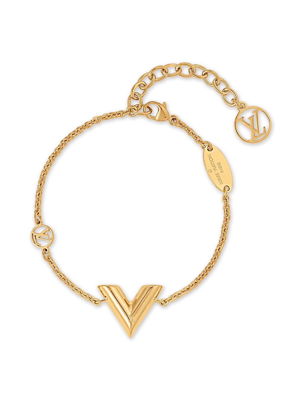 Louis Vuitton Goldtone Essential V Bracelet
